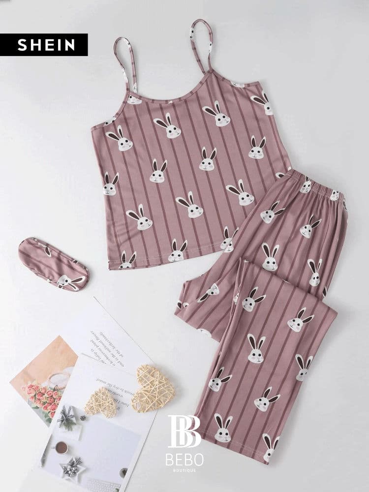 طقم بيجامة كامي جرافيك كرتون